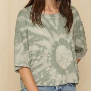 Olive Tie-Dye Long Sleeve Women's Top